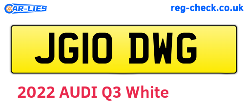 JG10DWG are the vehicle registration plates.