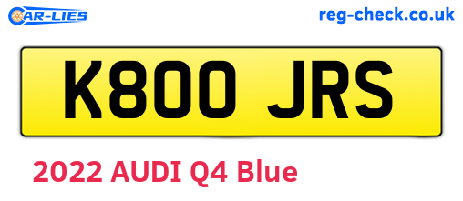 K800JRS are the vehicle registration plates.