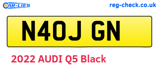 N40JGN are the vehicle registration plates.