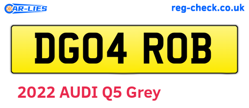 DG04ROB are the vehicle registration plates.