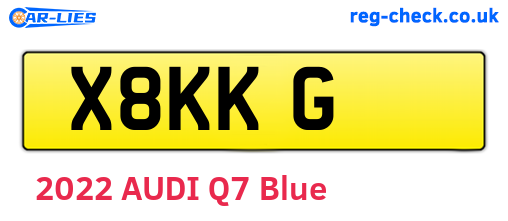 X8KKG are the vehicle registration plates.