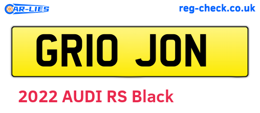 GR10JON are the vehicle registration plates.