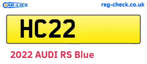 HC22 are the vehicle registration plates.