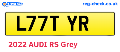 L77TYR are the vehicle registration plates.