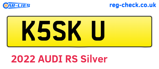 K5SKU are the vehicle registration plates.