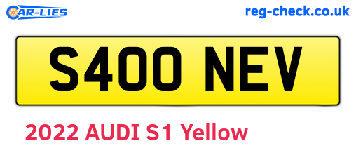 S400NEV are the vehicle registration plates.