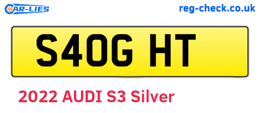 S40GHT are the vehicle registration plates.