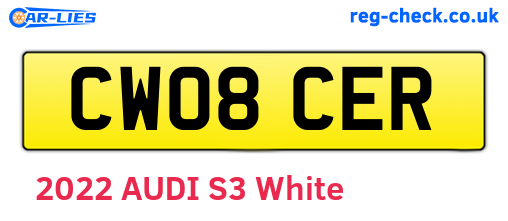 CW08CER are the vehicle registration plates.