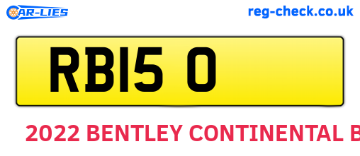 RB150 are the vehicle registration plates.