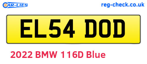 EL54DOD are the vehicle registration plates.