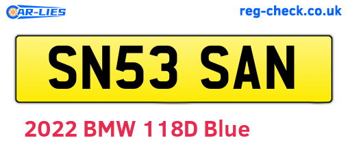 SN53SAN are the vehicle registration plates.