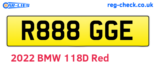 R888GGE are the vehicle registration plates.