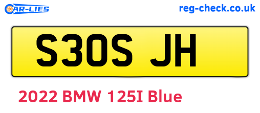 S30SJH are the vehicle registration plates.