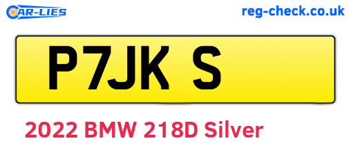 P7JKS are the vehicle registration plates.