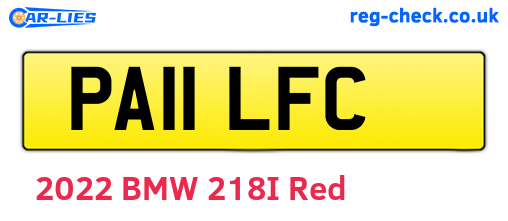 PA11LFC are the vehicle registration plates.