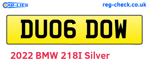 DU06DOW are the vehicle registration plates.