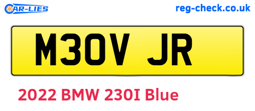 M30VJR are the vehicle registration plates.