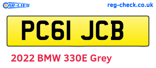PC61JCB are the vehicle registration plates.