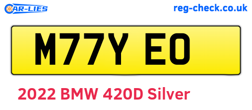 M77YEO are the vehicle registration plates.