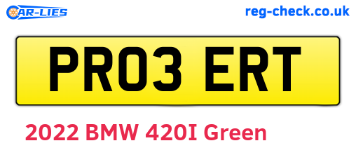 PR03ERT are the vehicle registration plates.
