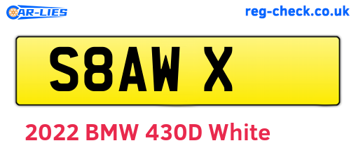 S8AWX are the vehicle registration plates.
