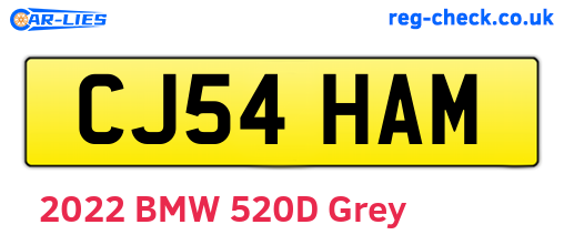 CJ54HAM are the vehicle registration plates.