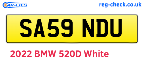 SA59NDU are the vehicle registration plates.