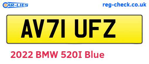 AV71UFZ are the vehicle registration plates.