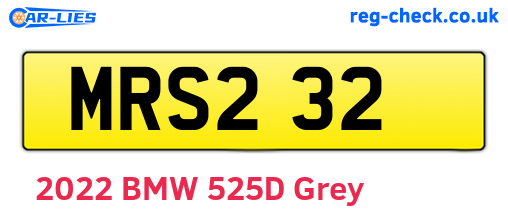 MRS232 are the vehicle registration plates.