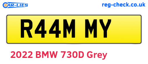 R44MMY are the vehicle registration plates.