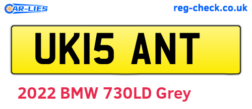 UK15ANT are the vehicle registration plates.
