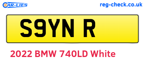 S9YNR are the vehicle registration plates.