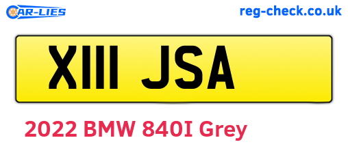 X111JSA are the vehicle registration plates.