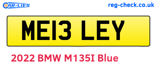 ME13LEY are the vehicle registration plates.