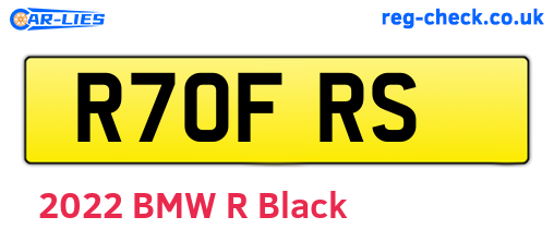 R70FRS are the vehicle registration plates.