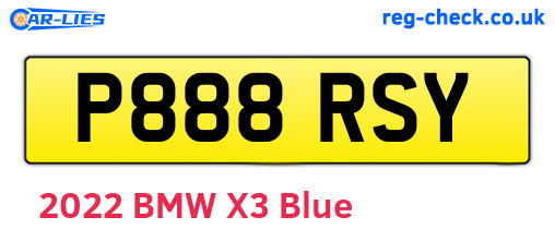 P888RSY are the vehicle registration plates.