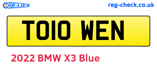 TO10WEN are the vehicle registration plates.