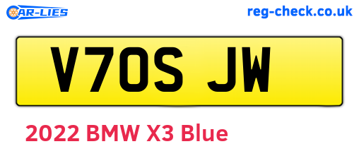 V70SJW are the vehicle registration plates.