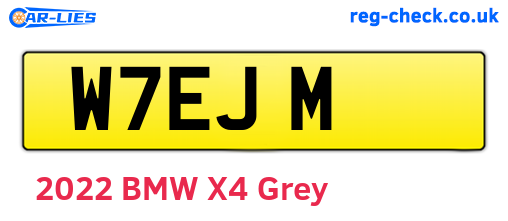 W7EJM are the vehicle registration plates.