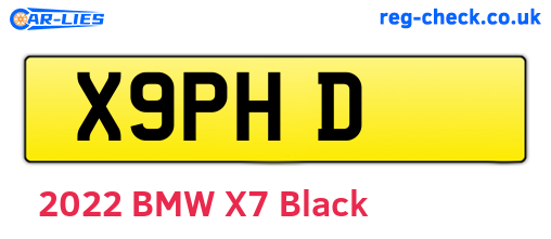X9PHD are the vehicle registration plates.