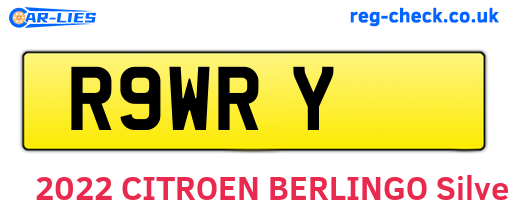 R9WRY are the vehicle registration plates.