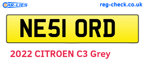 NE51ORD are the vehicle registration plates.