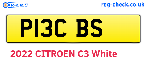 P13CBS are the vehicle registration plates.