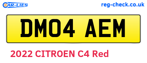 DM04AEM are the vehicle registration plates.