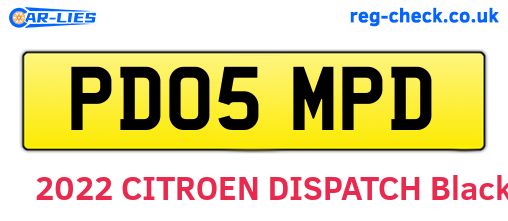 PD05MPD are the vehicle registration plates.