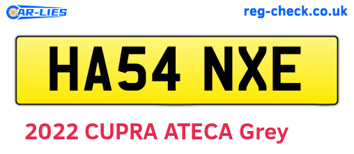 HA54NXE are the vehicle registration plates.