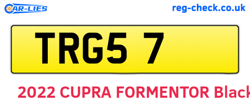 TRG57 are the vehicle registration plates.