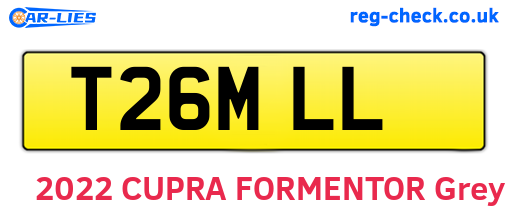 T26MLL are the vehicle registration plates.
