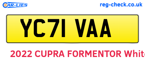 YC71VAA are the vehicle registration plates.