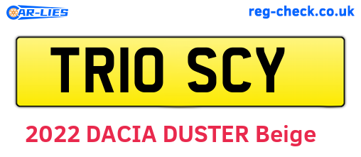 TR10SCY are the vehicle registration plates.